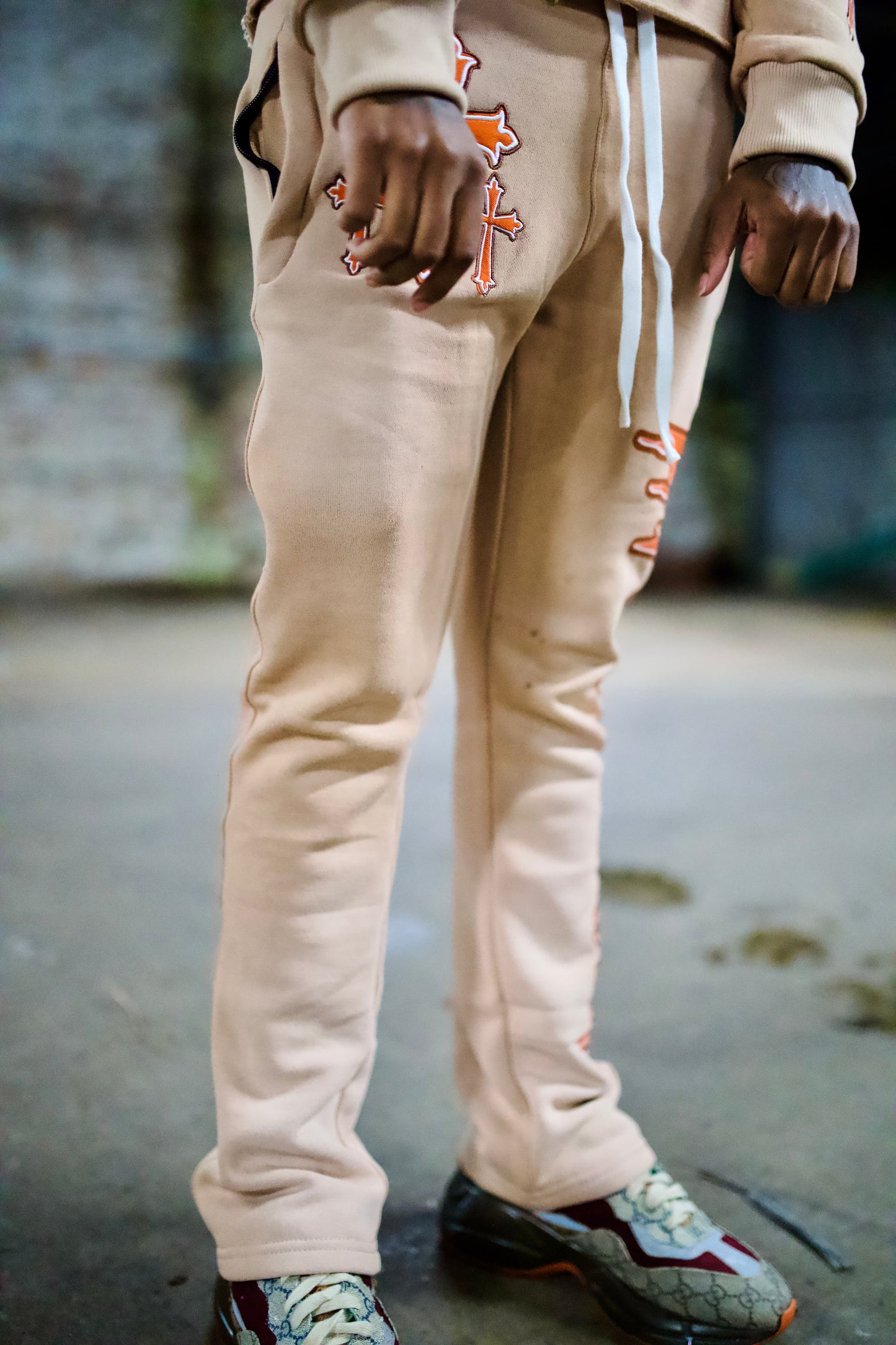 “Triple Cross Acid Washed Flares”