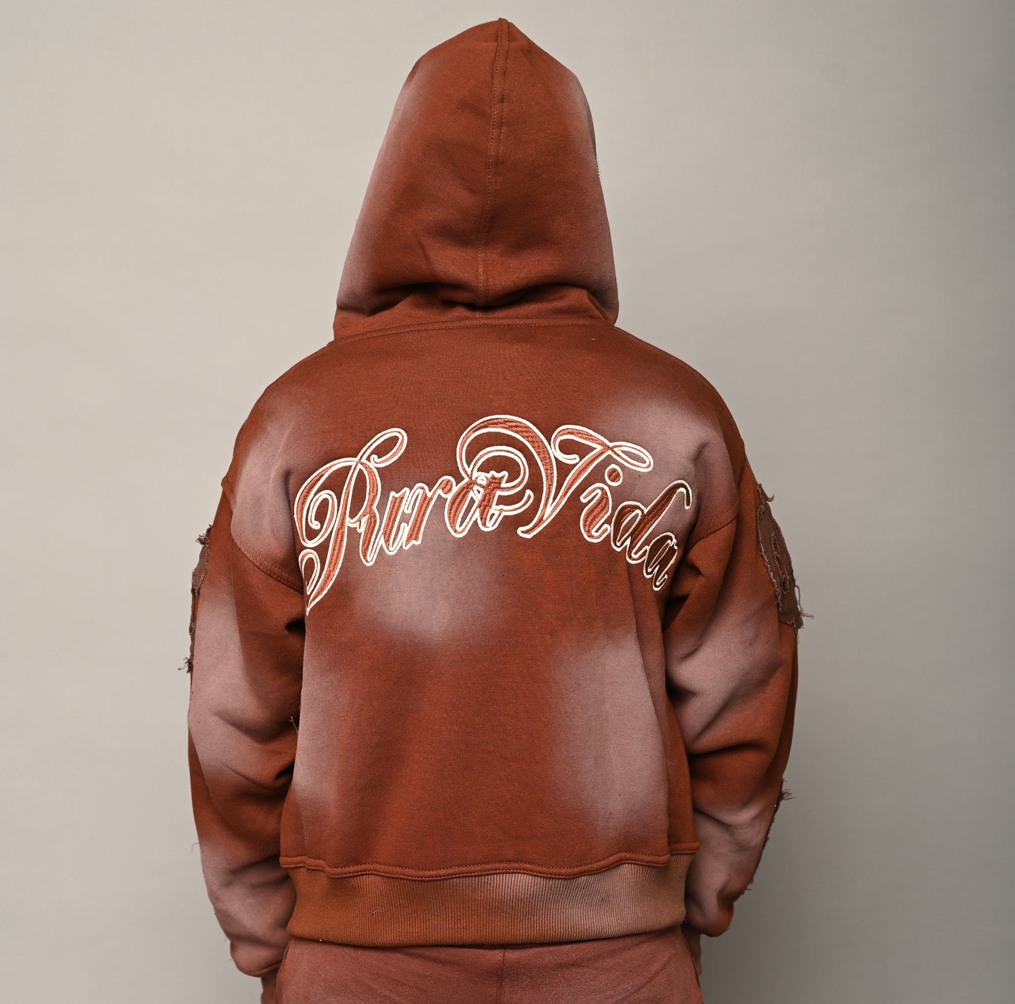 “Cent Logo Distress Cropped Jacket”