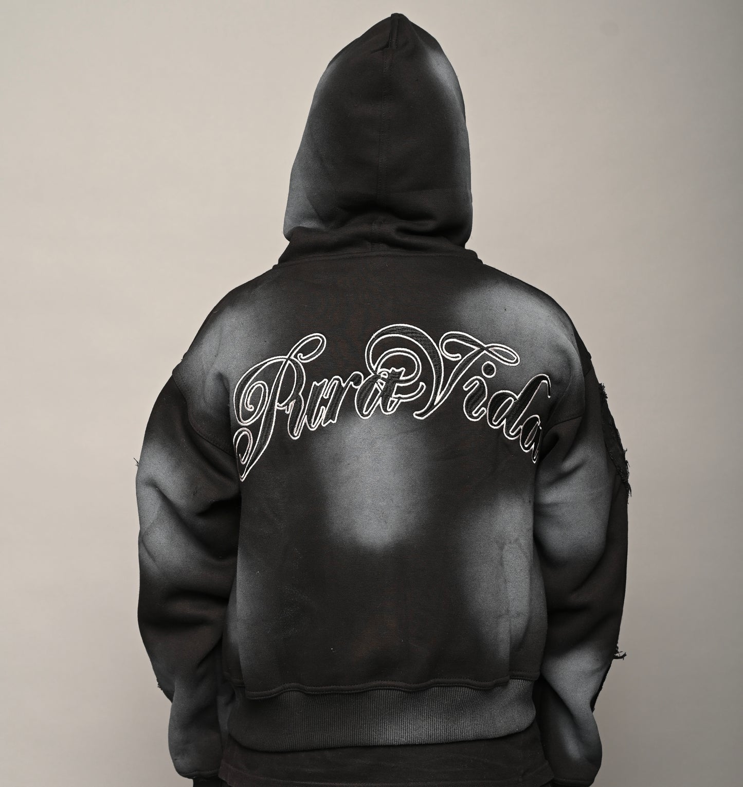 “Cent Logo Distress Cropped Jacket”