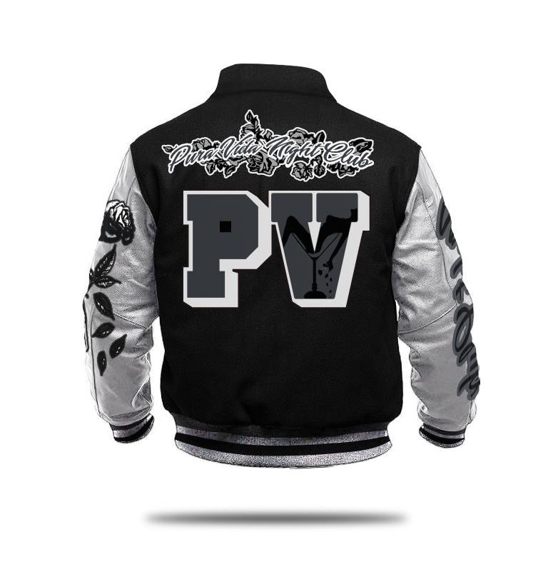 “PV Night Club Leather Sleeved Varsity Jacket”